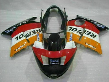 Erschwingliche Honda CBR1100XX Blackbird Motorrad Verkleidung 1996-2007 - Orange Weiss Rot Glanzendes Schwarz Repsol