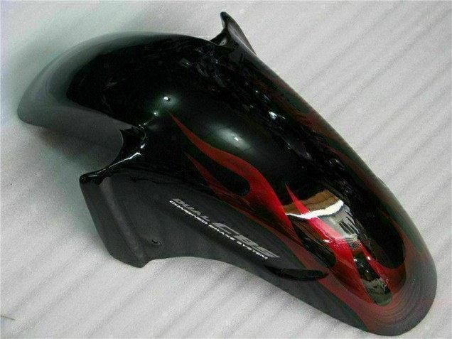 Erschwingliche Honda CBR1100XX Blackbird Motorrad Verkleidung 1996-2007 - Glanzendes Schwarz Rot Flamme