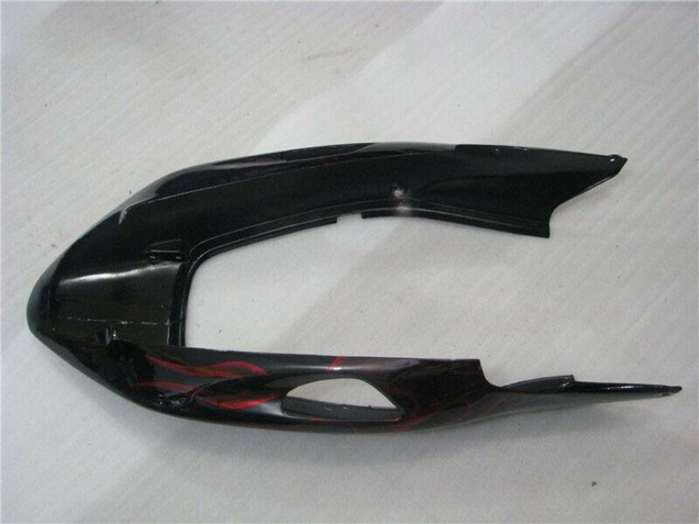 Erschwingliche Honda CBR1100XX Blackbird Abs Motorrad Verkleidungen 1996-2007 - Glanzendes Schwarz Rot Flamme