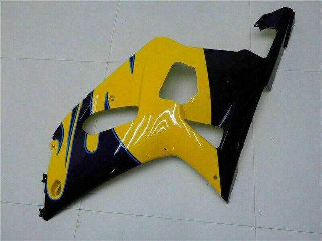 Erschwingliche Suzuki GSXR 600/750 Motorrad Verkleidung 2001-2003 - Gelb Dunkel Blau Glanzendes Schwarz