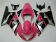 Erschwingliche Suzuki GSXR 600/750 Motorrad Verkleidung 2001-2003 - Rosa Silber Glanzendes Schwarz