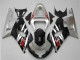 Erschwingliche Suzuki GSXR 600/750 Motorrad Verkleidung 2001-2003 - Silber Glanzendes Schwarz Rot
