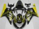 Erschwingliche Suzuki GSXR 600/750 Motorrad Verkleidung 2001-2003 - Glanzendes Schwarz Gelb Flamme