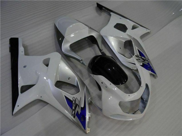 Erschwingliche Suzuki GSXR 600/750 Motorrad Verkleidung 2001-2003 - Weiss Silber Blau Schwarz