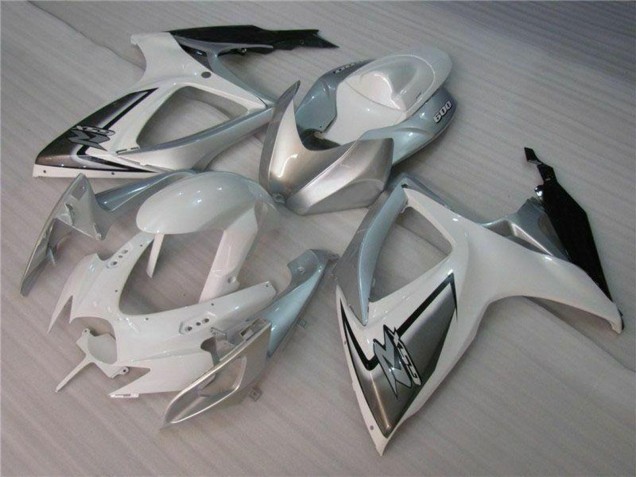 Erschwingliche Suzuki GSXR 600/750 Motorrad Verkleidung 2006-2007 - Weiss Silber