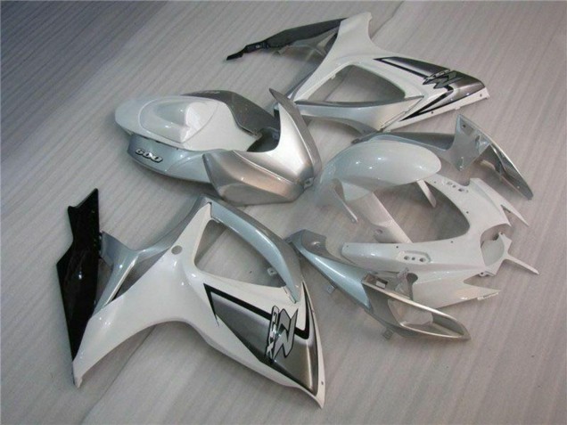 Erschwingliche Suzuki GSXR 600/750 Motorrad Verkleidung 2006-2007 - Weiss Silber