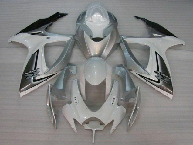Erschwingliche Suzuki GSXR 600/750 Motorrad Verkleidung 2006-2007 - Weiss Silber