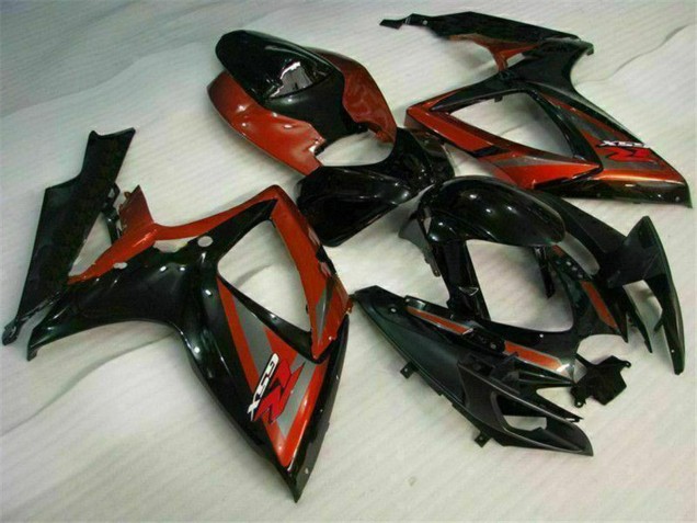 Erschwingliche Suzuki GSXR 600/750 Motorrad Verkleidung 2006-2007 - Glanzendes Schwarz Rot