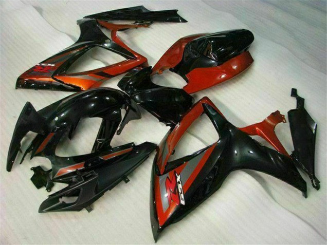 Erschwingliche Suzuki GSXR 600/750 Motorrad Verkleidung 2006-2007 - Glanzendes Schwarz Rot