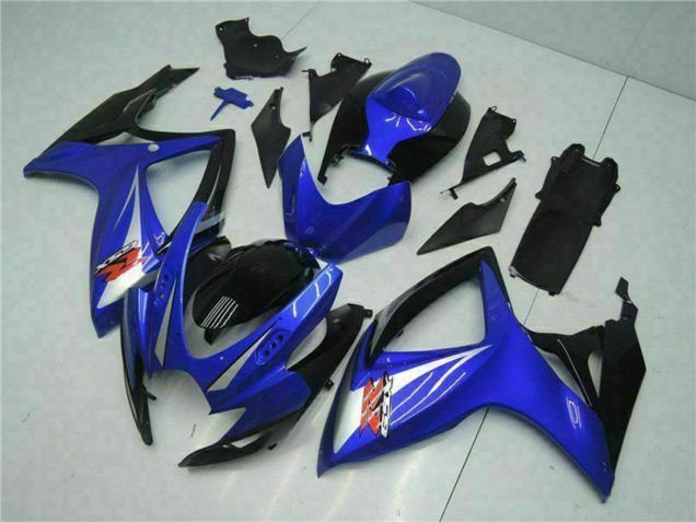 Erschwingliche Suzuki GSXR 600/750 Motorrad Verkleidung 2006-2007 - Blau Weiss Glanzendes Schwarz Rot