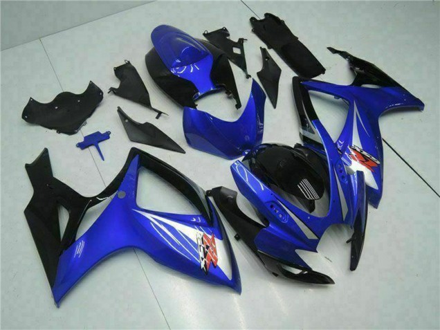 Erschwingliche Suzuki GSXR 600/750 Motorrad Verkleidung 2006-2007 - Blau Weiss Glanzendes Schwarz Rot