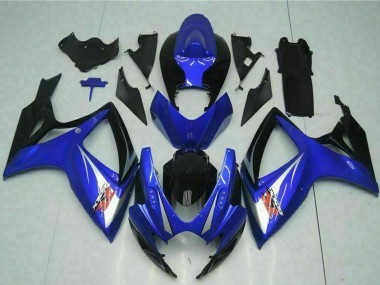 Erschwingliche Suzuki GSXR 600/750 Motorrad Verkleidung 2006-2007 - Blau Weiss Glanzendes Schwarz Rot