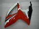 Erschwingliche Suzuki GSXR 600/750 Motorrad Verkleidung 2006-2007 - Weiss Rot Glanzendes Schwarz Streifen