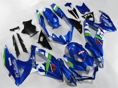 Erschwingliche Suzuki GSXR 600/750 Motorrad Verkleidung 2008-2010 - Blau Weiss Grun Schwarz