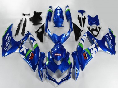 Erschwingliche Suzuki GSXR 600/750 Motorrad Verkleidung 2008-2010 - Blau Weiss Grun Schwarz