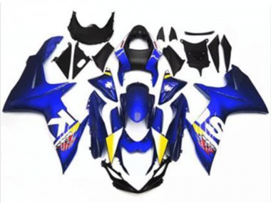 Erschwingliche Suzuki GSXR 600/750 Motorrad Verkleidung 2011-2024 - Blau Weiss