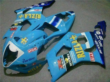 Erschwingliche Suzuki GSXR 1000 Motorrad Verkleidung 2003-2004 - Blau Weiss Gelb Rizla