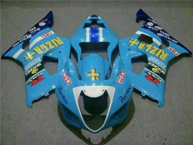 Erschwingliche Suzuki GSXR 1000 Motorrad Verkleidung 2003-2004 - Blau Weiss Gelb Rizla