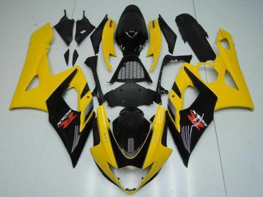 Erschwingliche Suzuki GSXR 1000 Motorrad Verkleidung 2005-2006 - Gelb Glanzendes Schwarz Rot