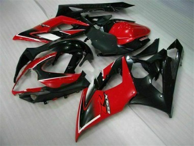 Erschwingliche Suzuki GSXR 1000 Motorrad Verkleidung 2005-2006 - Rot Glanzendes Schwarz Matt Schwarz
