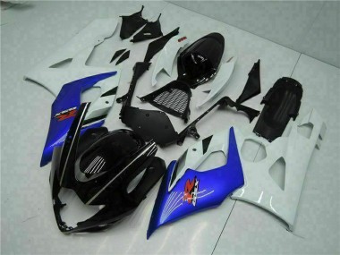 Erschwingliche Suzuki GSXR 1000 Motorrad Verkleidung 2005-2006 - Weiss Blau Glanzendes Schwarz