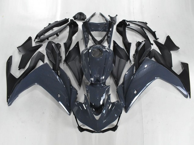 Erschwingliche Yamaha YZF R3/R25 Motorrad Verkleidung 2015-2018 - Dunkel Grau Matt Schwarz