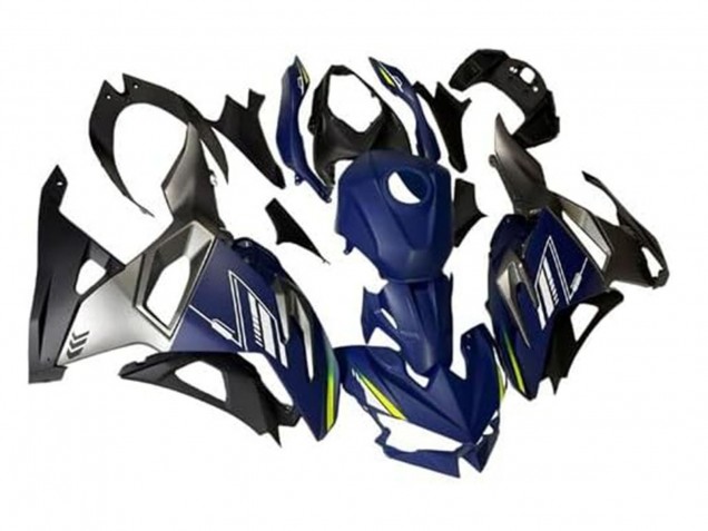 Erschwingliche Kawasaki Ninja 500 EX500R Motorrad Verkleidung 2024-2025 - Blau Weiss Gelb Silber Schwarz