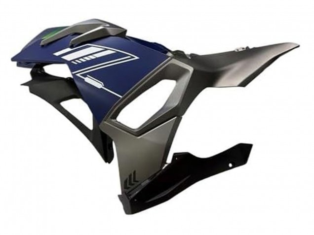 Erschwingliche Kawasaki Ninja 500 EX500R Motorrad Verkleidung 2024-2025 - Blau Weiss Gelb Silber Schwarz