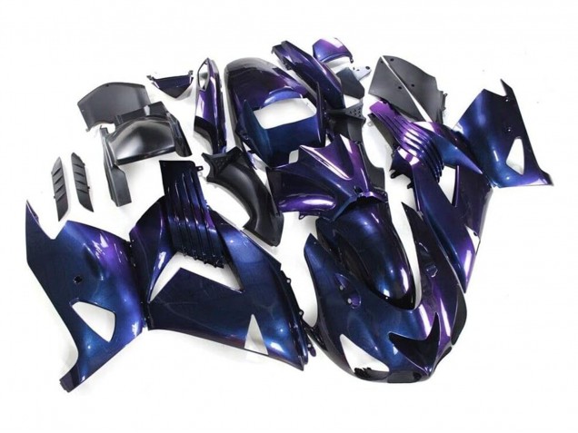 Erschwingliche Kawasaki ZX14R ZZR1400 Motorrad Verkleidung 2006-2011 - Chameleon Blau Lila