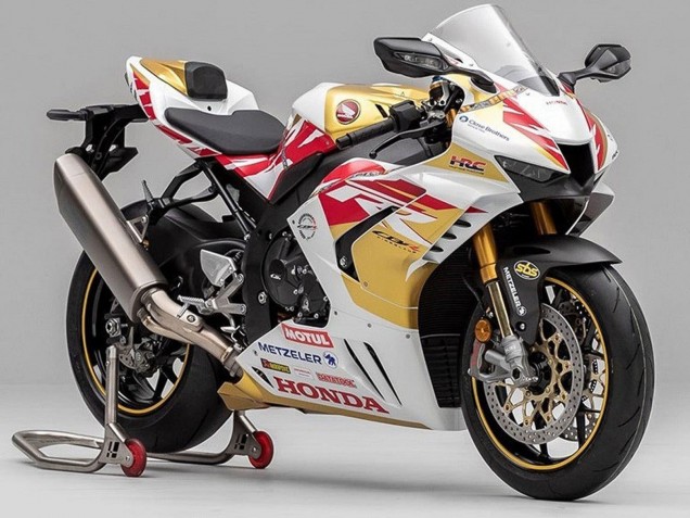 Erschwingliche Honda CBR1000RR-R Motorrad Verkleidung 2020-2023 - Weiss Rot Gold Motul