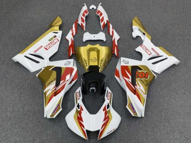 Erschwingliche Honda CBR1000RR-R Motorrad Verkleidung 2020-2023 - Weiss Rot Gold Motul