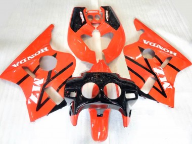 Erschwingliche Honda CBR400RR NC23 Motorrad Verkleidung 1987-1989 - Orange Glanzendes Schwarz