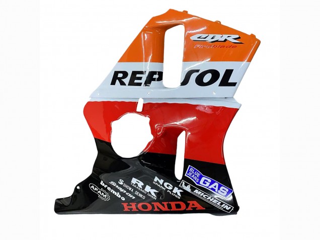 Erschwingliche Honda CBR400RR NC23 Motorrad Verkleidung 1987-1989 - Orange Weiss Rot Glanzendes Schwarz Repsol HRC