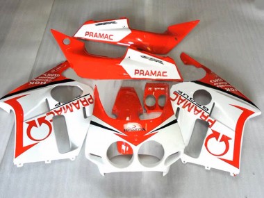 Erschwingliche Honda CBR400RR NC23 Motorrad Verkleidung 1987-1989 - Orange Weiss Pramac