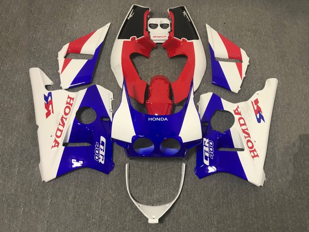 Erschwingliche Honda CBR400RR NC23 Motorrad Verkleidung 1987-1989 - Weiss Rot Blau