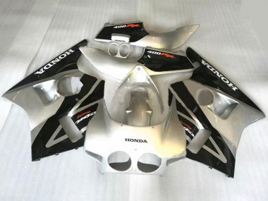 Erschwingliche Honda CBR400RR NC23 Motorrad Verkleidung 1987-1989 - Silber Schwarz