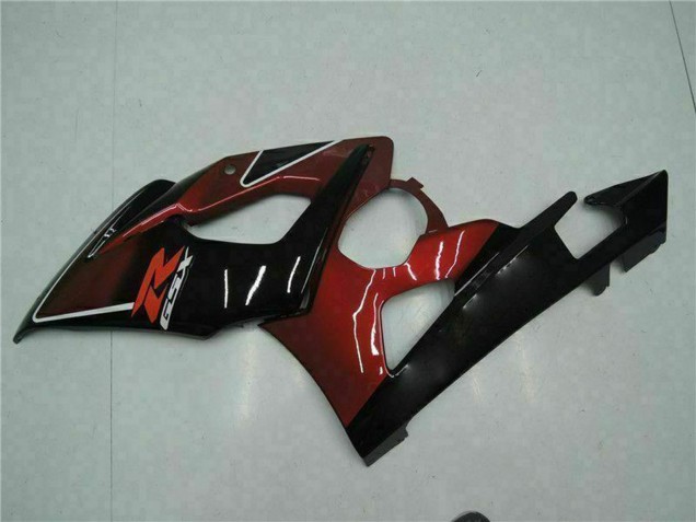 Erschwingliche Suzuki GSXR 1000 Motorrad Verkleidung 2005-2006 - Rot Glanzendes Schwarz