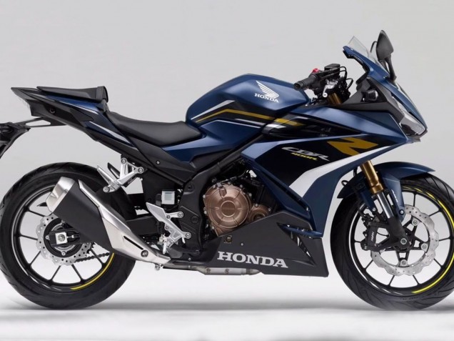 Erschwingliche Honda CBR400R Motorrad Verkleidung 2022 - Dunkel Blau Matt Schwarz