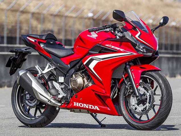 Erschwingliche Honda CBR400R Motorrad Verkleidung 2022 - Rot Weiss Glanzendes Schwarz Streifen