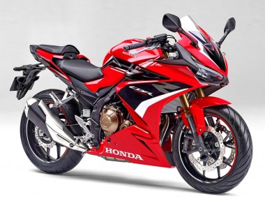 Erschwingliche Honda CBR400R Motorrad Verkleidung 2022 - Rot Weiss Glanzendes Schwarz