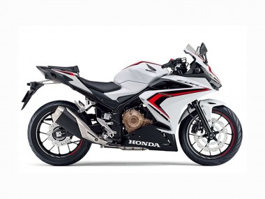 Erschwingliche Honda CBR400R Motorrad Verkleidung 2022 - Weiss Rot Glanzendes Schwarz