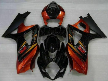 Erschwingliche Suzuki GSXR 1000 Motorrad Verkleidung 2007-2008 - Schwarz Orange