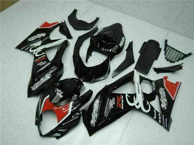 Erschwingliche Suzuki GSXR 1000 Motorrad Verkleidung 2007-2008 - Glanzendes Schwarz Rot Weiss
