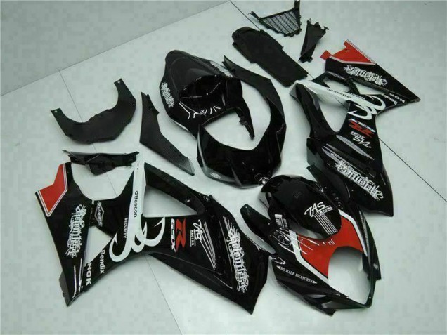 Erschwingliche Suzuki GSXR 1000 Motorrad Verkleidung 2007-2008 - Glanzendes Schwarz Rot Weiss