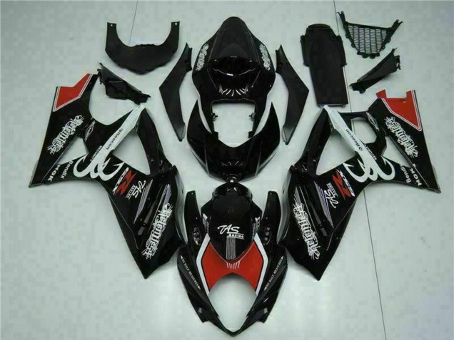 Erschwingliche Suzuki GSXR 1000 Motorrad Verkleidung 2007-2008 - Glanzendes Schwarz Rot Weiss