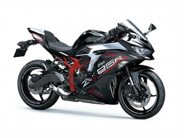 Erschwingliche Kawasaki ZX25R ZX-25R Motorrad Verkleidung 2019-2025 - Silber Rot Schwarz