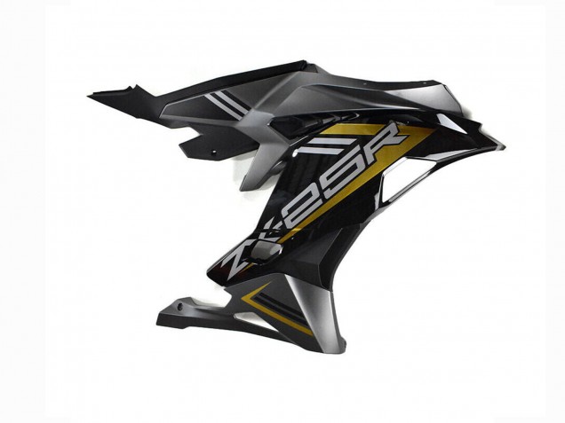 Erschwingliche Kawasaki ZX25R ZX-25R Motorrad Verkleidung 2019-2025 - Grau Gold Glanzendes Schwarz