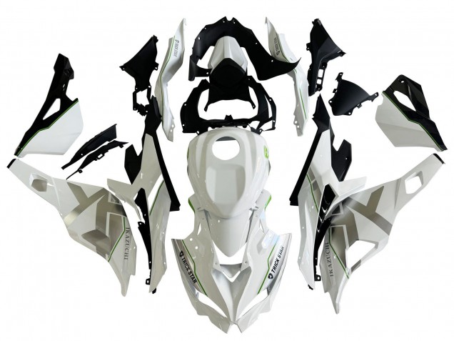 Erschwingliche Kawasaki ZX25R ZX-25R Motorrad Verkleidung 2019-2025 - Weiss Silber Grun Schwarz Trick Star