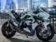 Erschwingliche Kawasaki Ninja H2 Motorrad Verkleidung 2015-2022 - Weiss mit Grun Linie