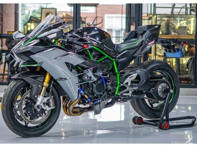 Erschwingliche Kawasaki Ninja H2 Motorrad Verkleidung 2015-2022 - Grau